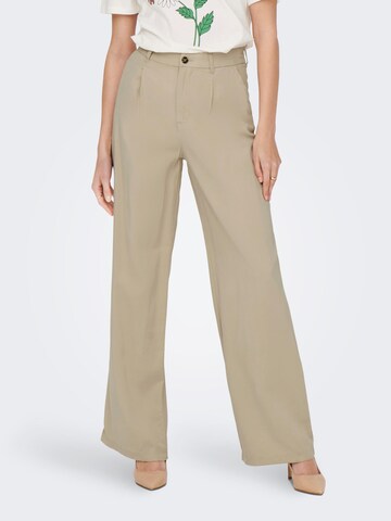 ONLY Wide leg Pleat-Front Pants 'Aris' in Beige: front