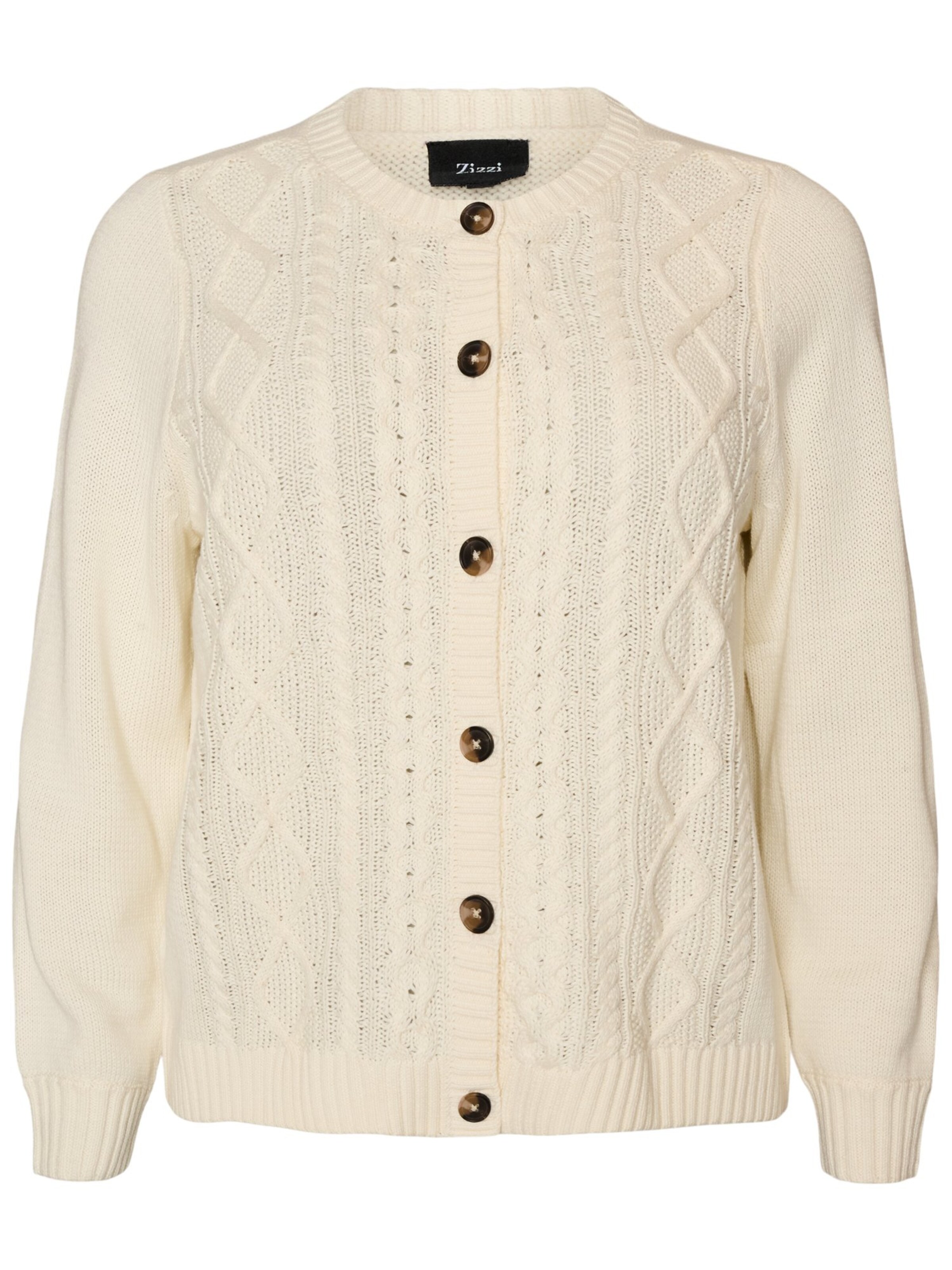 Zizzi Strickjacke 'MEmmi' in Beige: Vorderseite