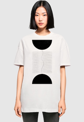 Merchcode Shirt 'Abstract Lines' in Wit: voorkant