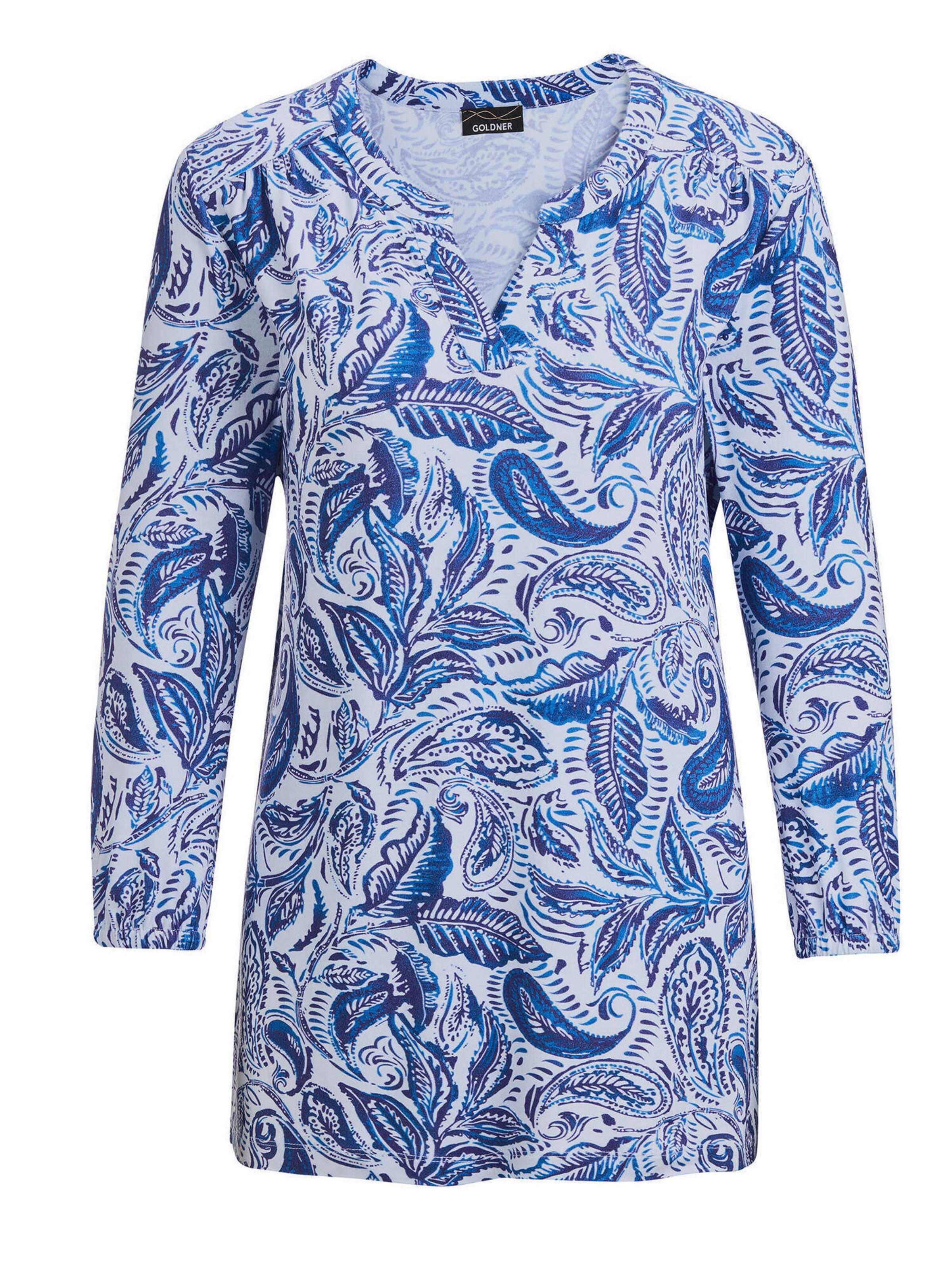 Goldner Bluse in Blau: Vorderseite