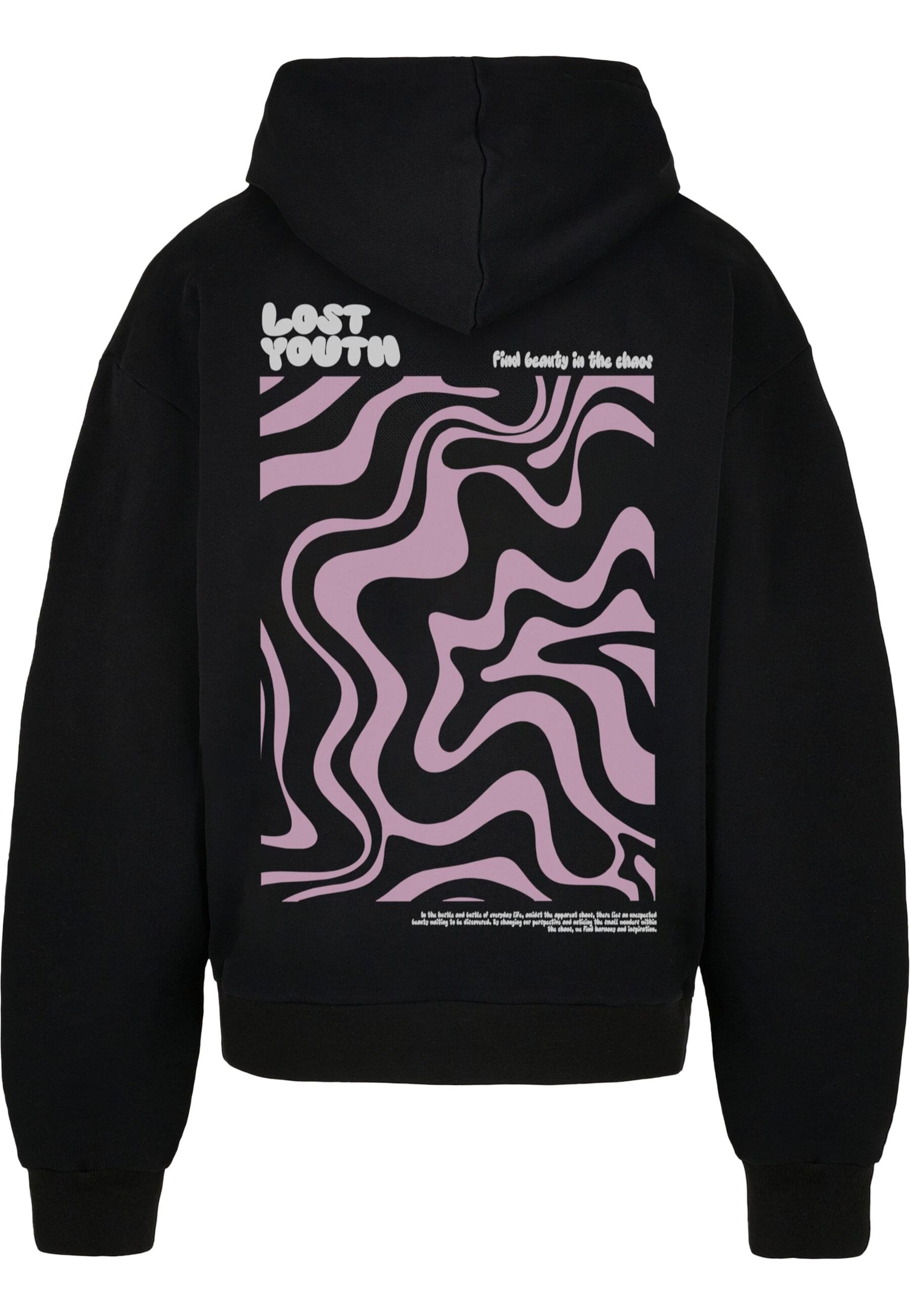Felpa 'Beautiful Chaos Pink' di Lost Youth in nero