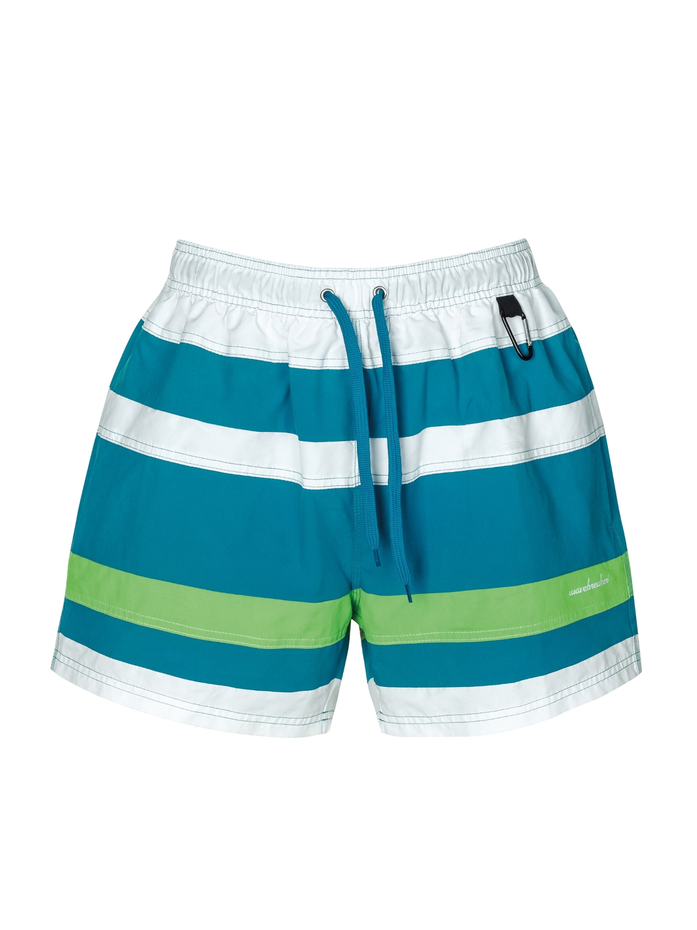wavebreaker Badeshorts in türkis / grün / weiß, Produktansicht