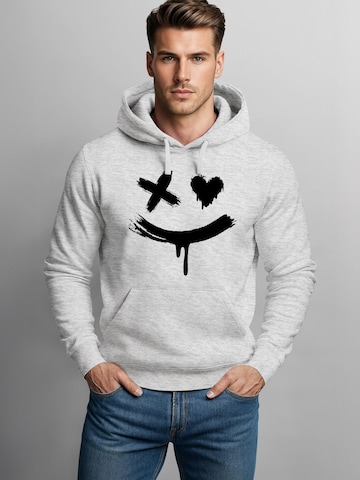 Neverless Sweatshirt 'Creepy Smile' in Grau