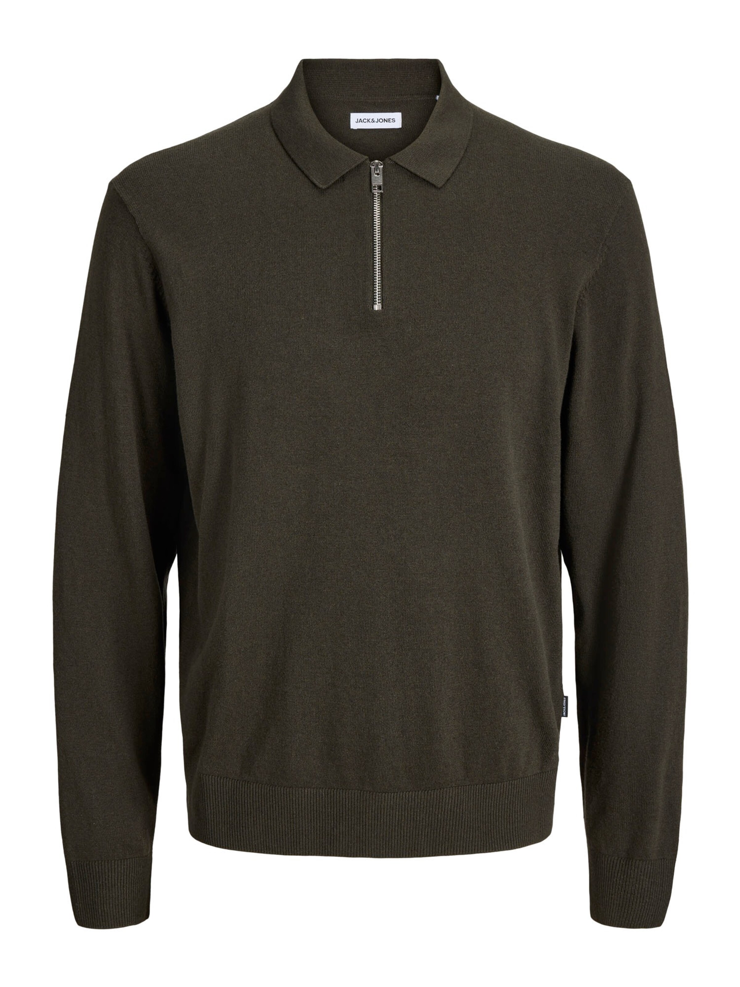 JACK & JONES Sweater 'JJEEMIL' in Green: front