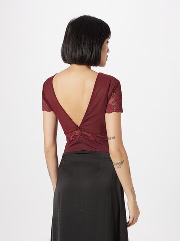 PIECES Shirt bodysuit 'Sicca' in Red