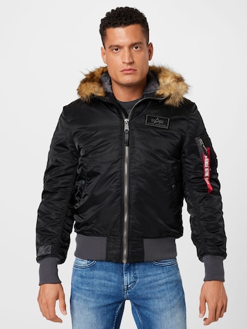 ALPHA INDUSTRIES Winterjas in Zwart: voorkant