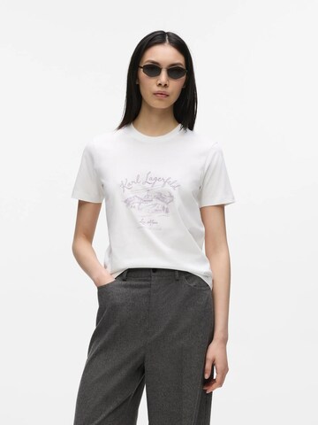 Karl Lagerfeld - Camiseta 'Après Ski Club' en blanco: frente