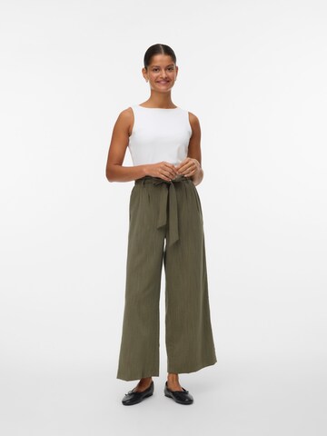 VERO MODA Wide leg Pleat-Front Pants 'VMSYDNEY' in Green