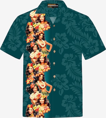 Coupe regular Chemise 'Hawaiihemd "Girls of Hawaii"' Hawaiihemdshop.de en vert : devant