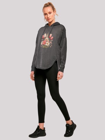 F4NT4STIC Sweatshirt 'Rosa Weißer Frühlingsblumenstrauß' in Grey