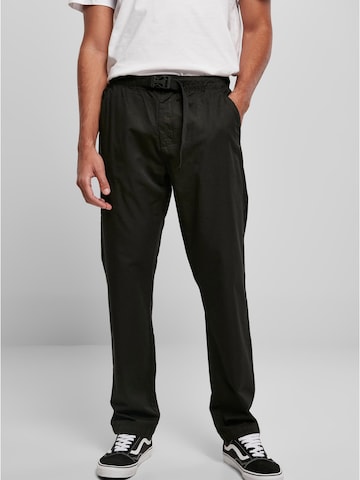 Effilé Pantalon chino Urban Classics en noir : devant