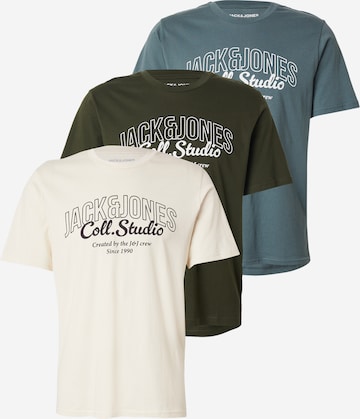 JACK & JONES Koszulka 'JJMAKOTO' w kolorze biały: przód