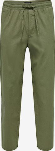 Only & Sons - Loosefit Calças 'Sinus' em verde: frente