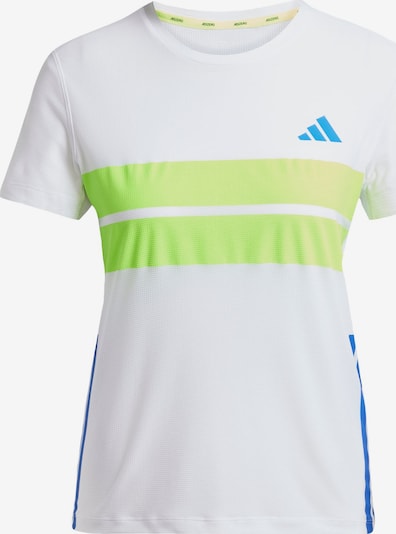 Sportiniai marškinėliai 'Adizero Retro' iš ADIDAS PERFORMANCE, spalva – mėlyna / žaliosios citrinos spalva / balta, Prekių apžvalga