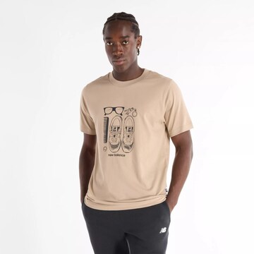 T-Shirt 'Essentials' new balance en beige : devant