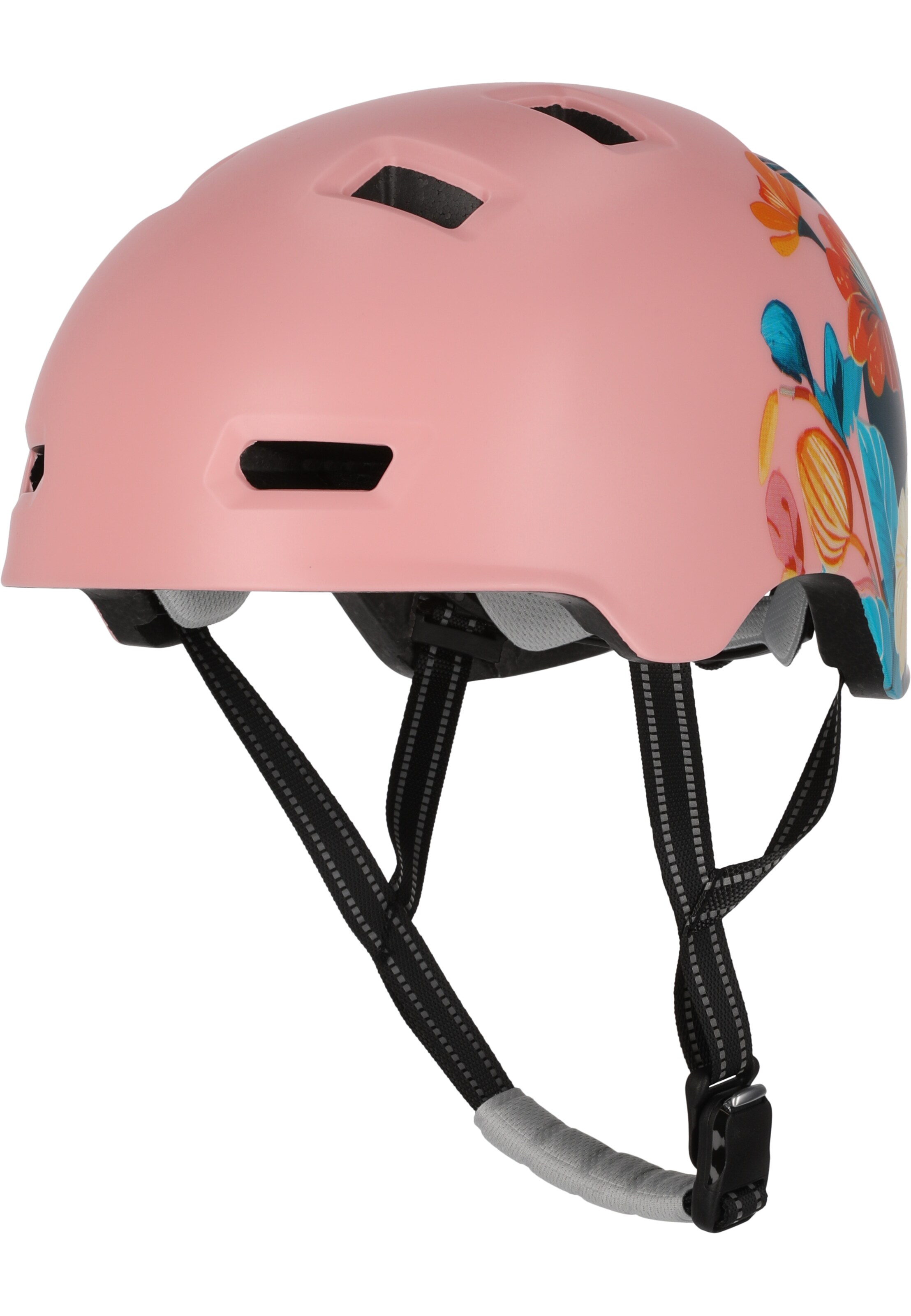 Crazy Safety Fahrradhelm 'Rampage Flower' in Pink: Vorderseite
