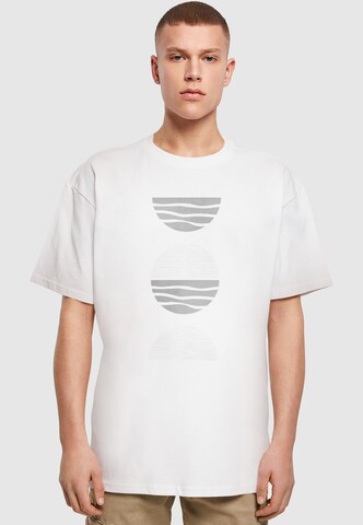 Merchcode Shirt 'Abstract Waves' in Wit: voorkant