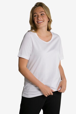 T-shirt Ulla Popken en blanc : devant