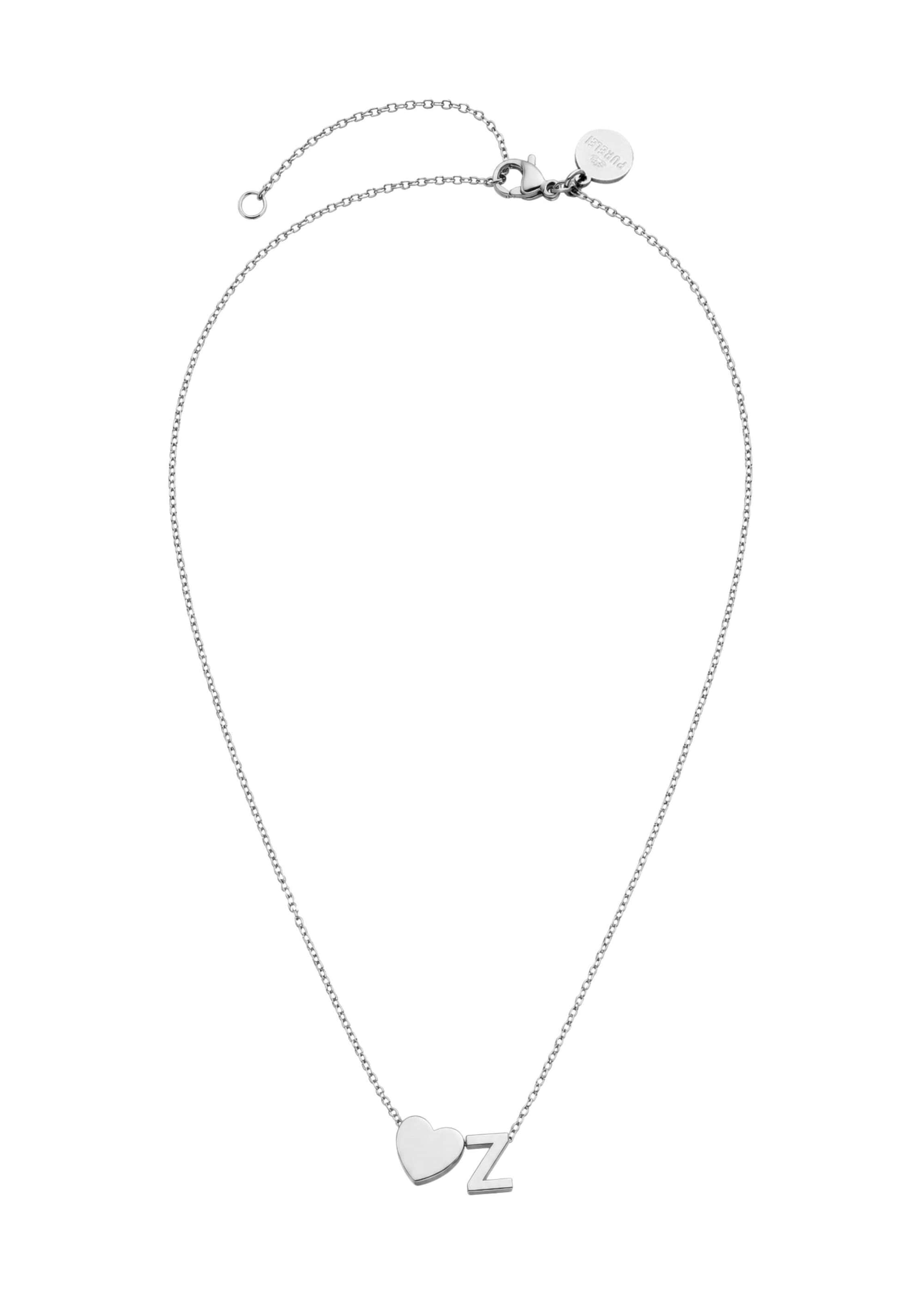 PURELEI - Cadena 'Letter Heart Z' en plata: frente