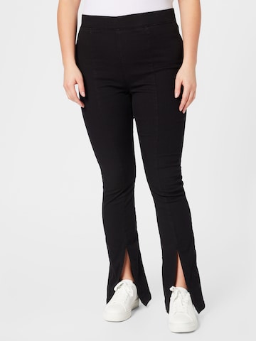 Flared Jeggings 'PAIGE' di ONLY Curve in nero: frontale