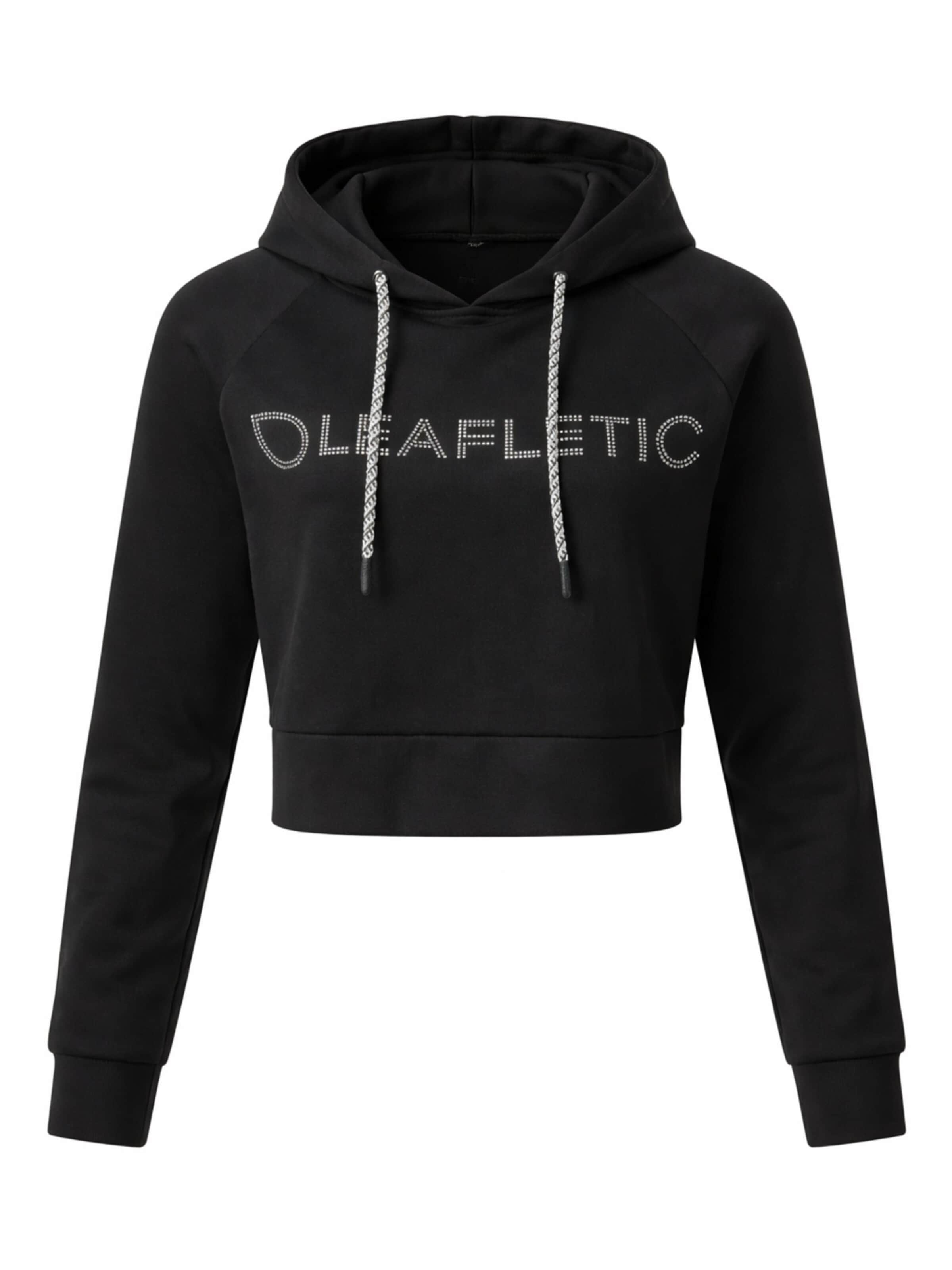 LEAFLETIC Sweatshirt 'Leafletic Women’s Hoodie' in Zwart: voorkant