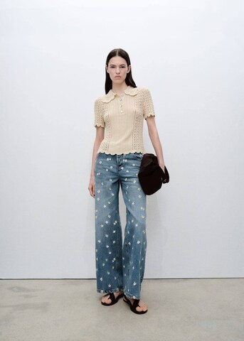 Wide leg Jeans 'Massy' de la MANGO pe albastru