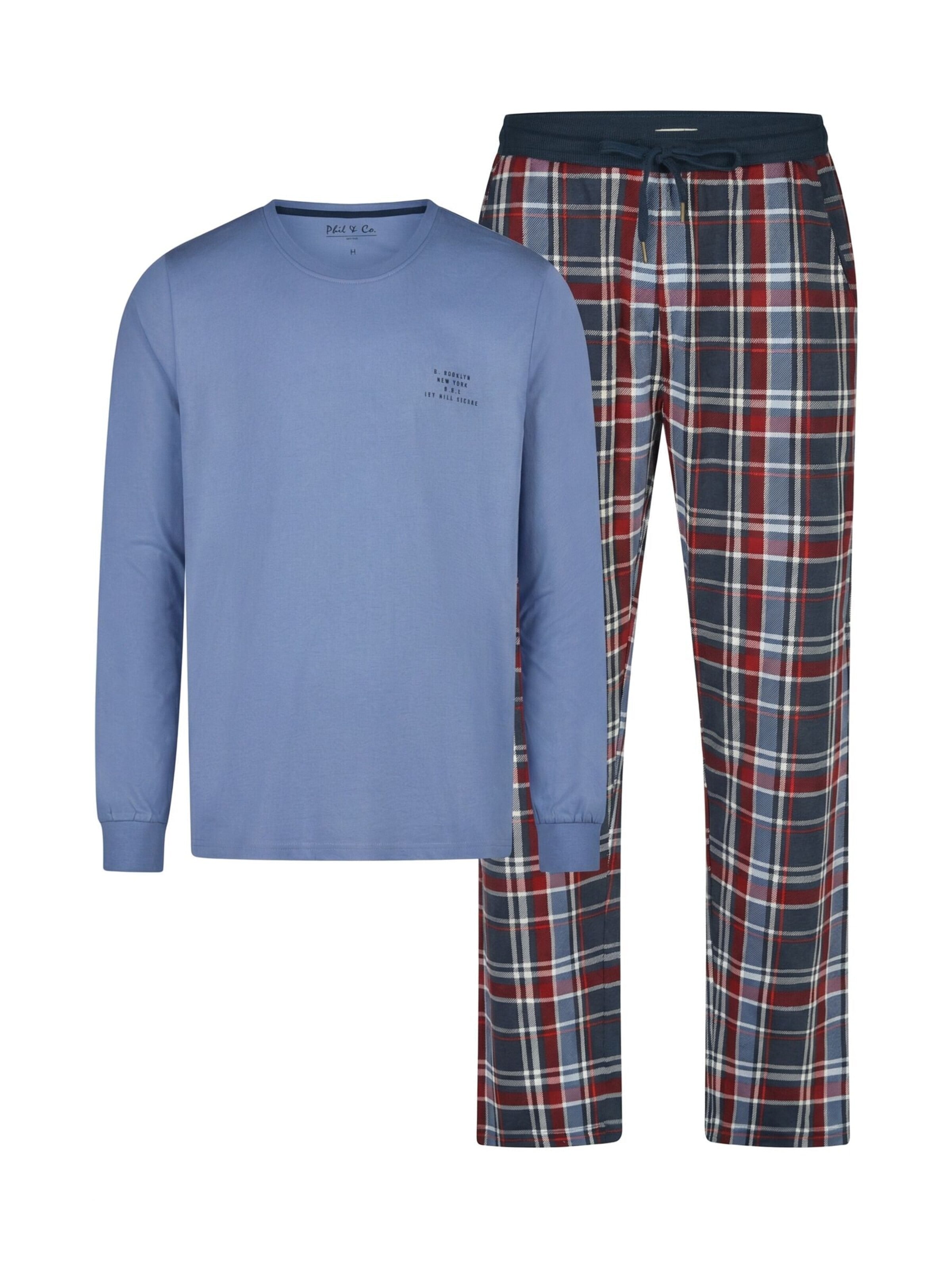 Phil & Co. Berlin Long Pajamas in XXL in Blue, Item view