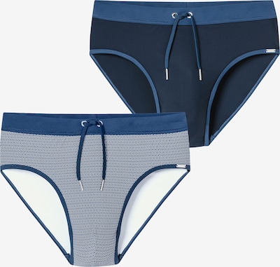 SCHIESSER Maillot de bain ' Ocean Swim ' en S en bleu / bleu nuit / blanc, Vue avec produit