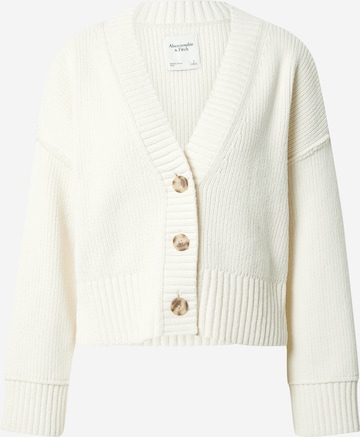 Cardigan Abercrombie & Fitch en blanc : devant