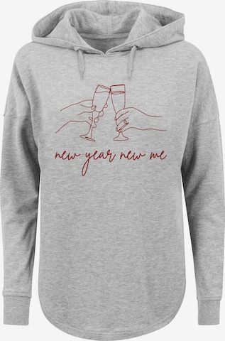 F4NT4STIC Sweatshirt 'Silvester Party new year new me' in Grau: Vorderseite