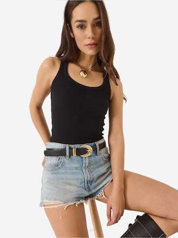 Bianco Lucci Top in Schwarz: Vorderseite