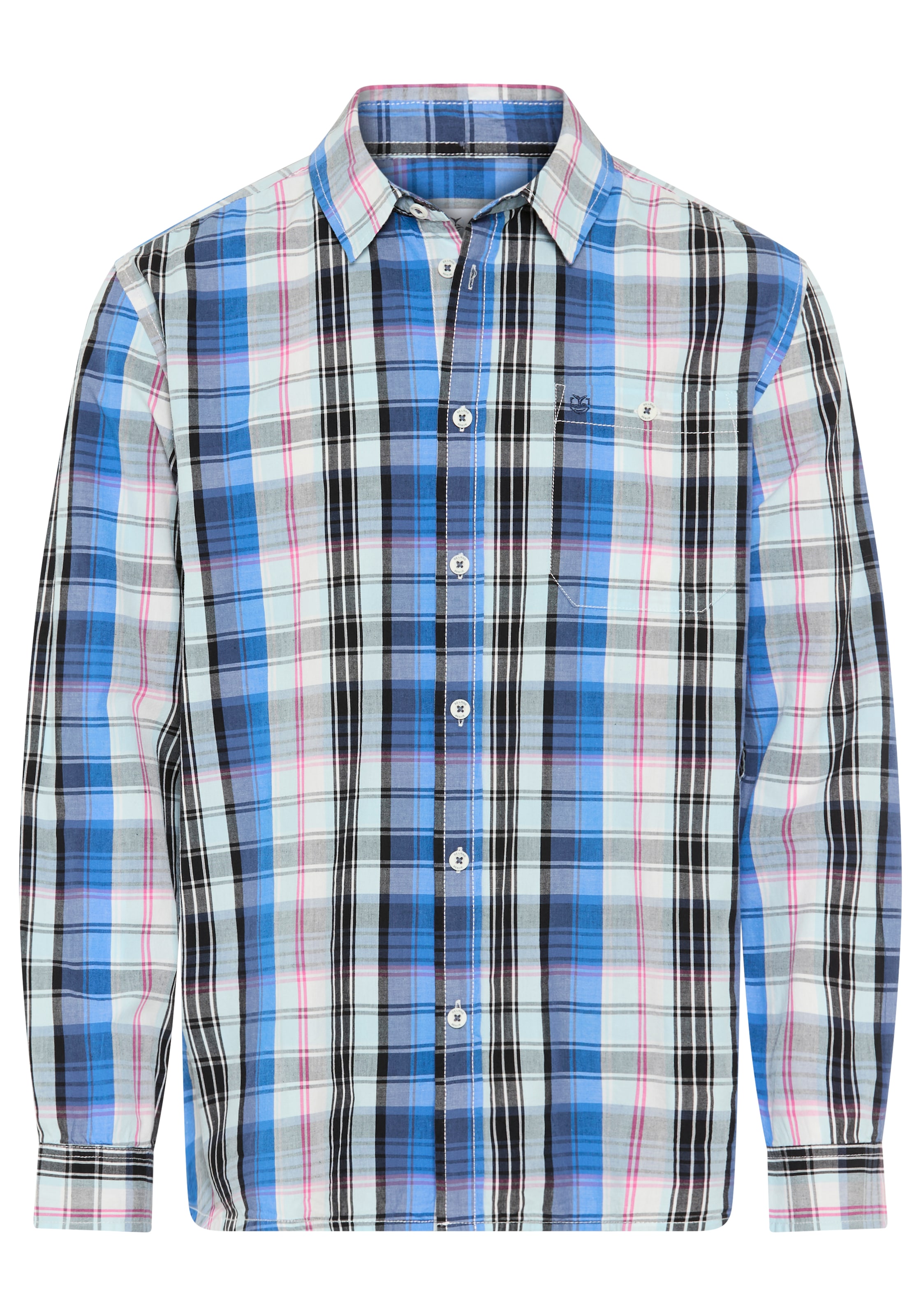 DELMAO Button Up Shirt in Blue: front