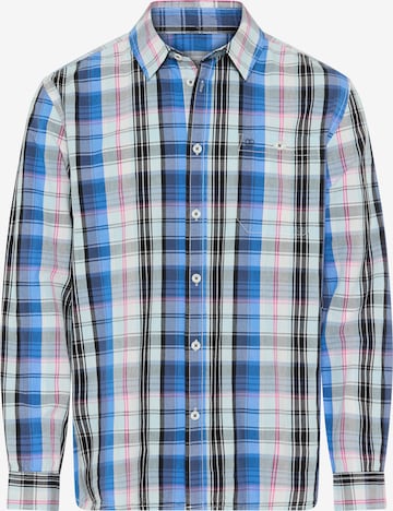 DELMAO Regular fit Button Up Shirt in Blue: front