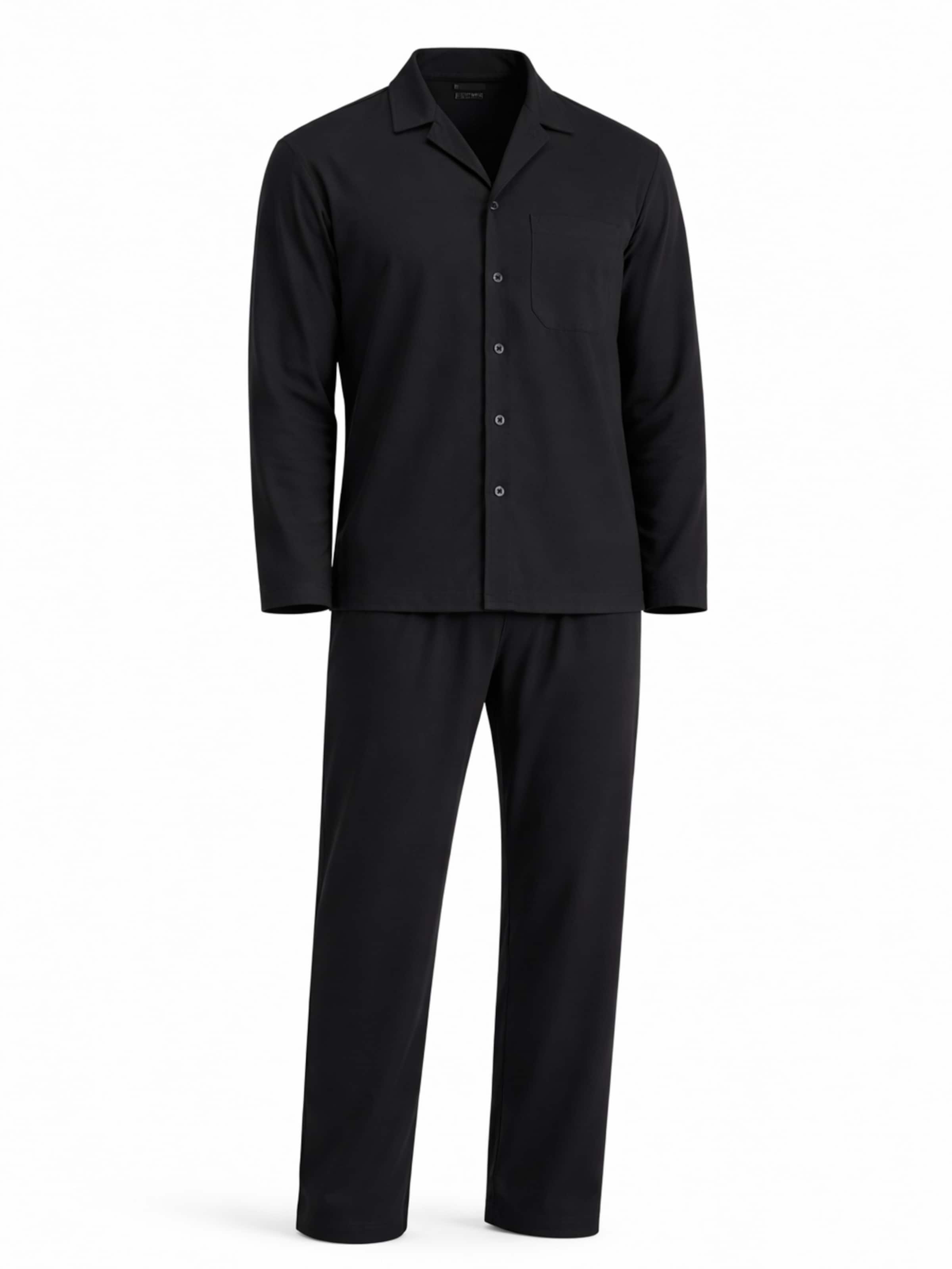 PANTONECLO - Pijama largo 'Pantoneclo Men’s Nightwear Set' en negro: frente