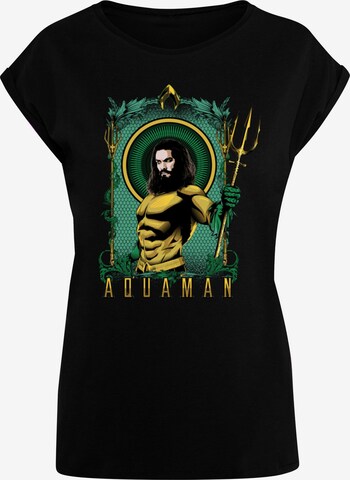 ABSOLUTE CULT Shirt 'Aquaman - Trident' in Zwart: voorkant