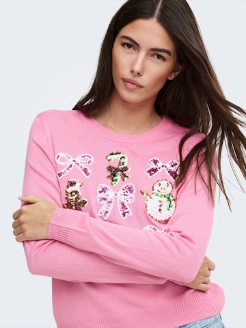 ONLY Sweater 'ONLXmas' in Pink