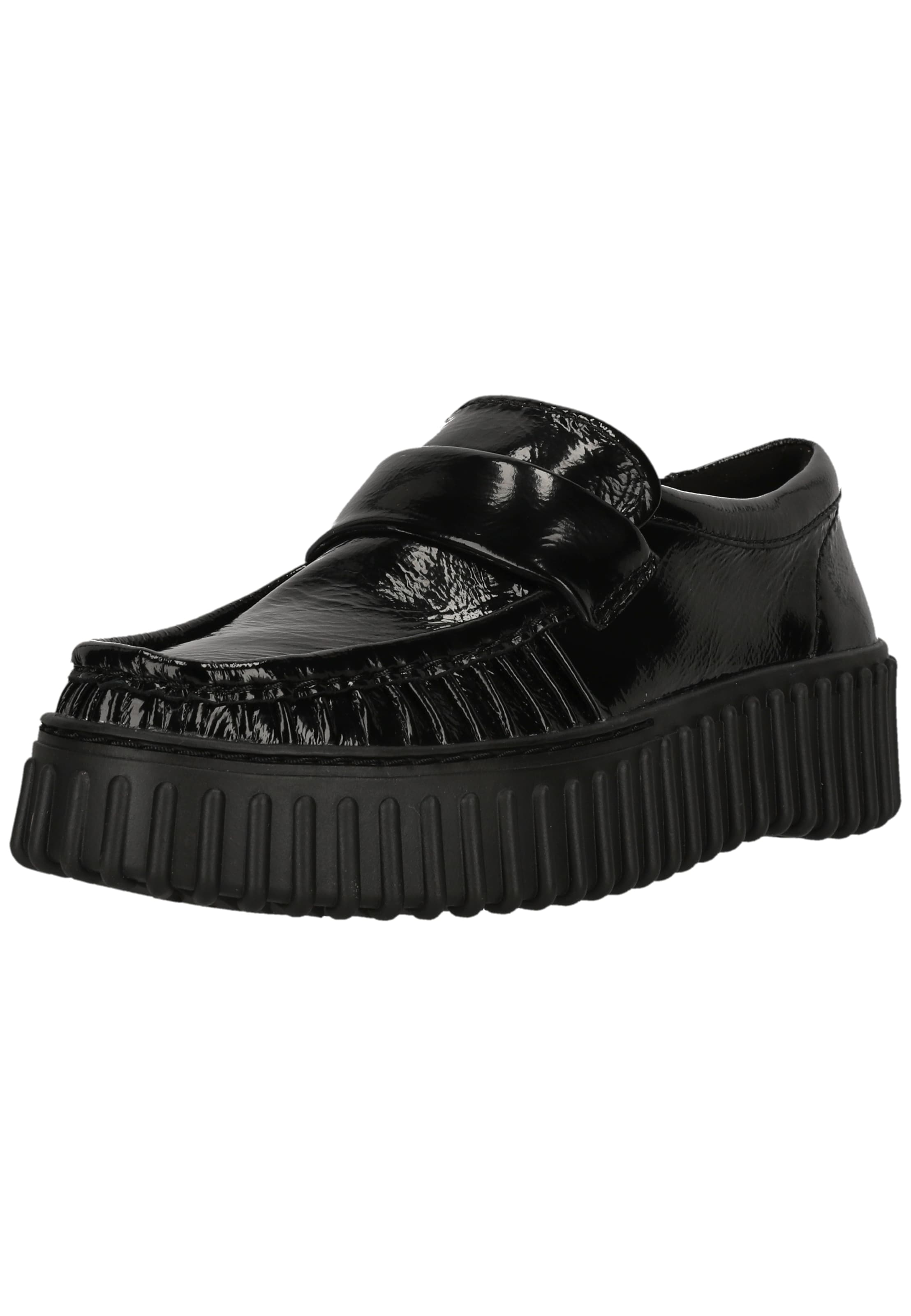 CLARKS Slip-ons 'Torhill Mocc Black Pat' in Black: front