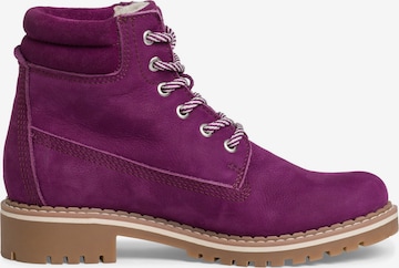 TAMARIS Lace-Up Ankle Boots in Purple