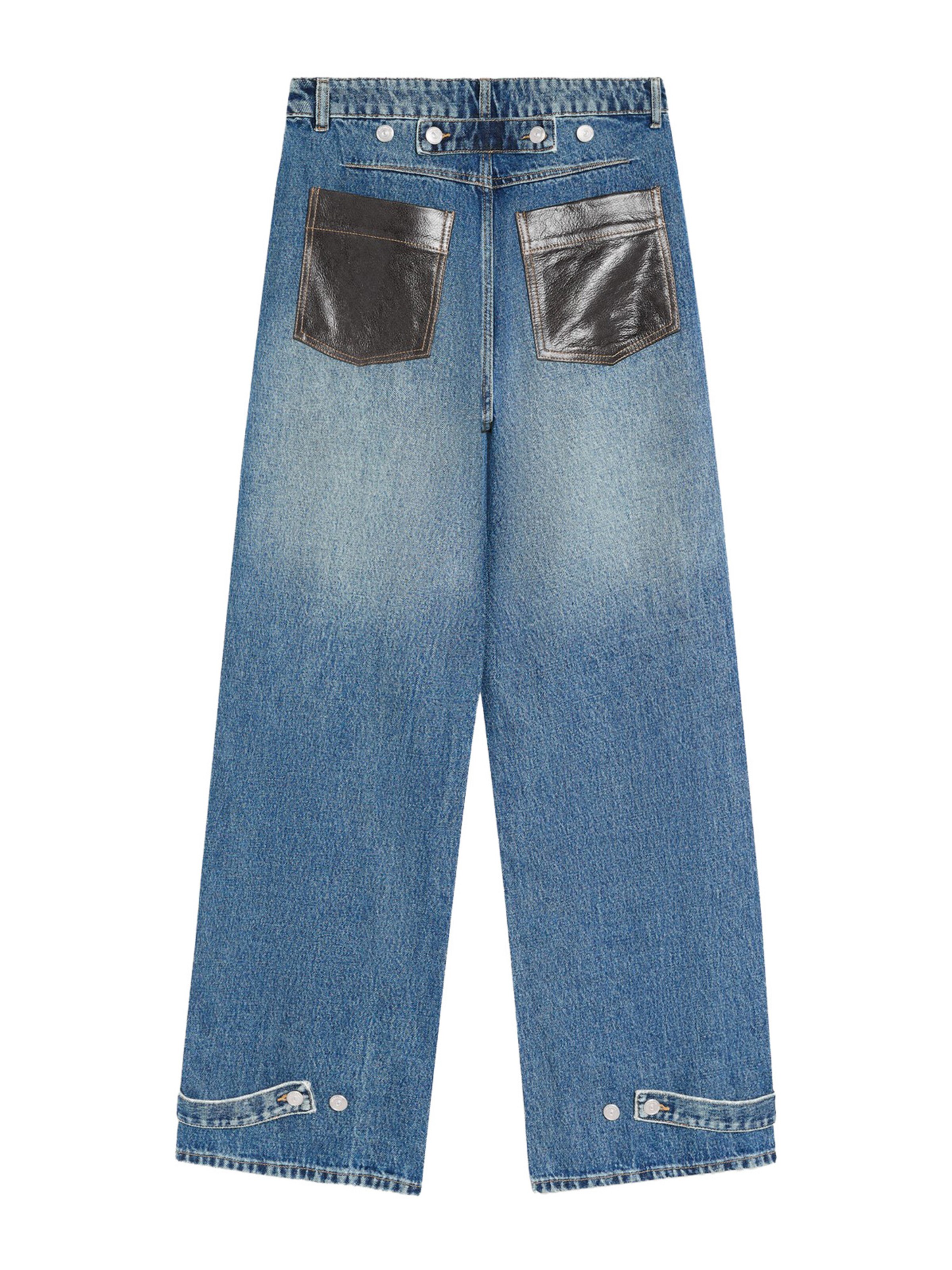 Bershka Wide leg Jeans in Blue: back