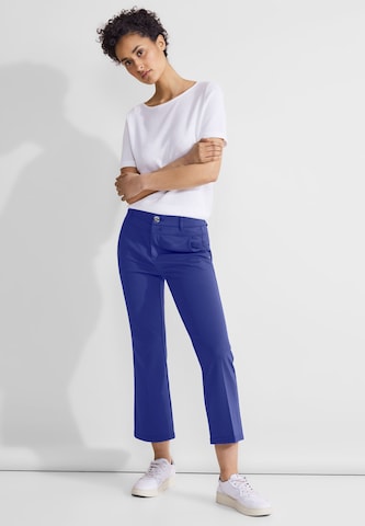 STREET ONE Boot cut Pleated Pants in Blue