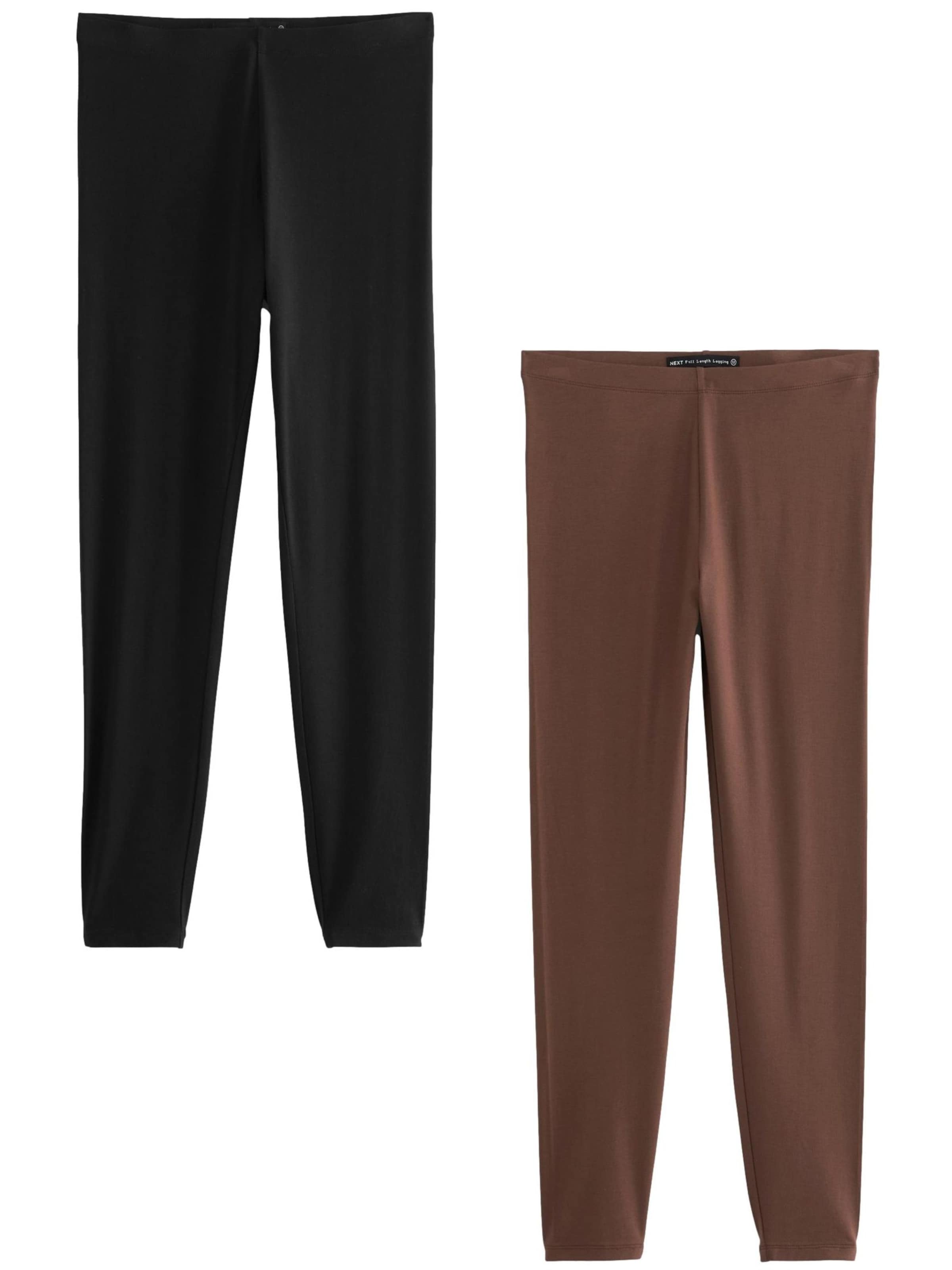 Next Skinny Leggings in Brown: front