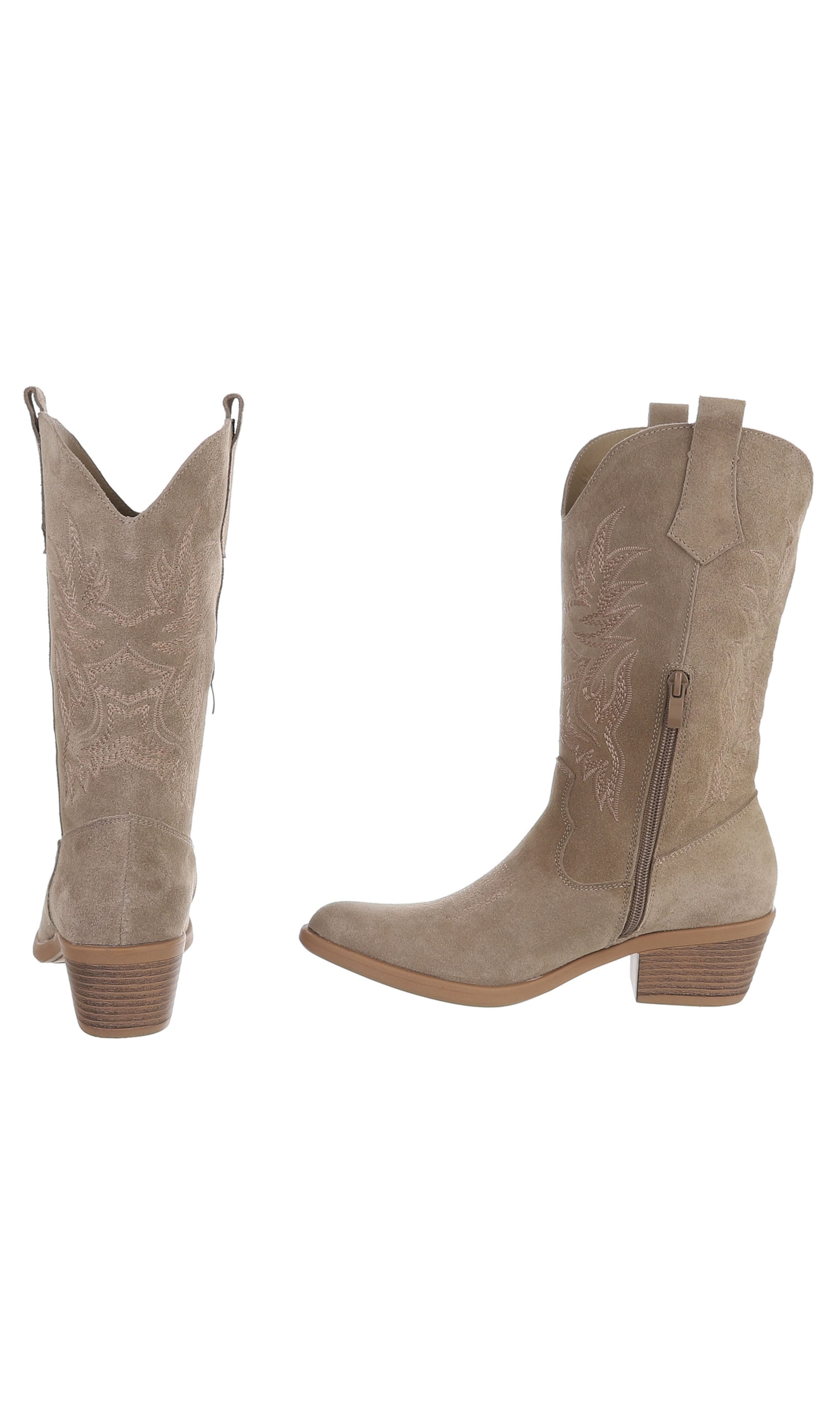 Ital-Design Cowboy Boots in Beige