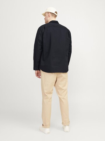 Jack & Jones Plus Slim Fit Hemd in Schwarz