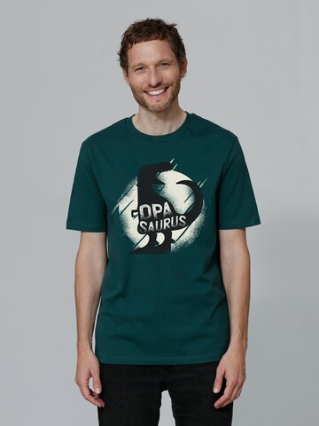 Watapparel Shirt ' Opasaurus ' in Groen: voorkant