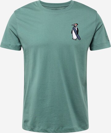 Tricou 'Cartoon Penguin' de la WESTMARK LONDON pe verde: față