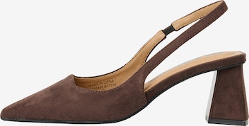 Bianco Slingpumps 'Maralyn' in Bruin: voorkant