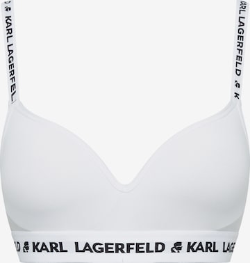 Karl LagerfeldT-shirt Grudnjak - bijela boja: prednji dio