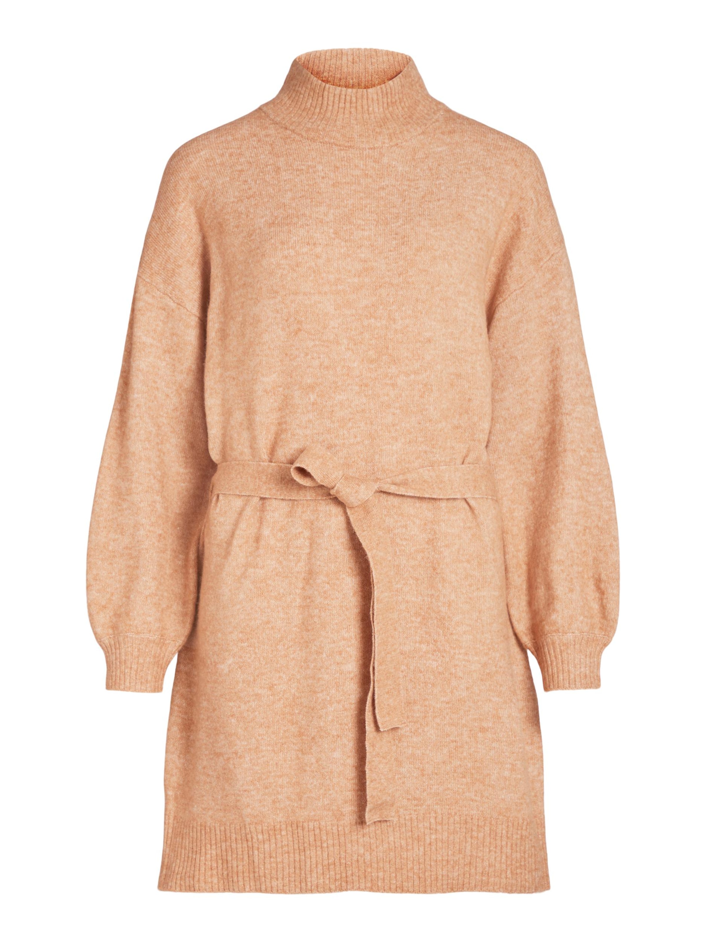 VILA Sukienka z dzianiny 'EVAH' w kolorze brązowy: przód