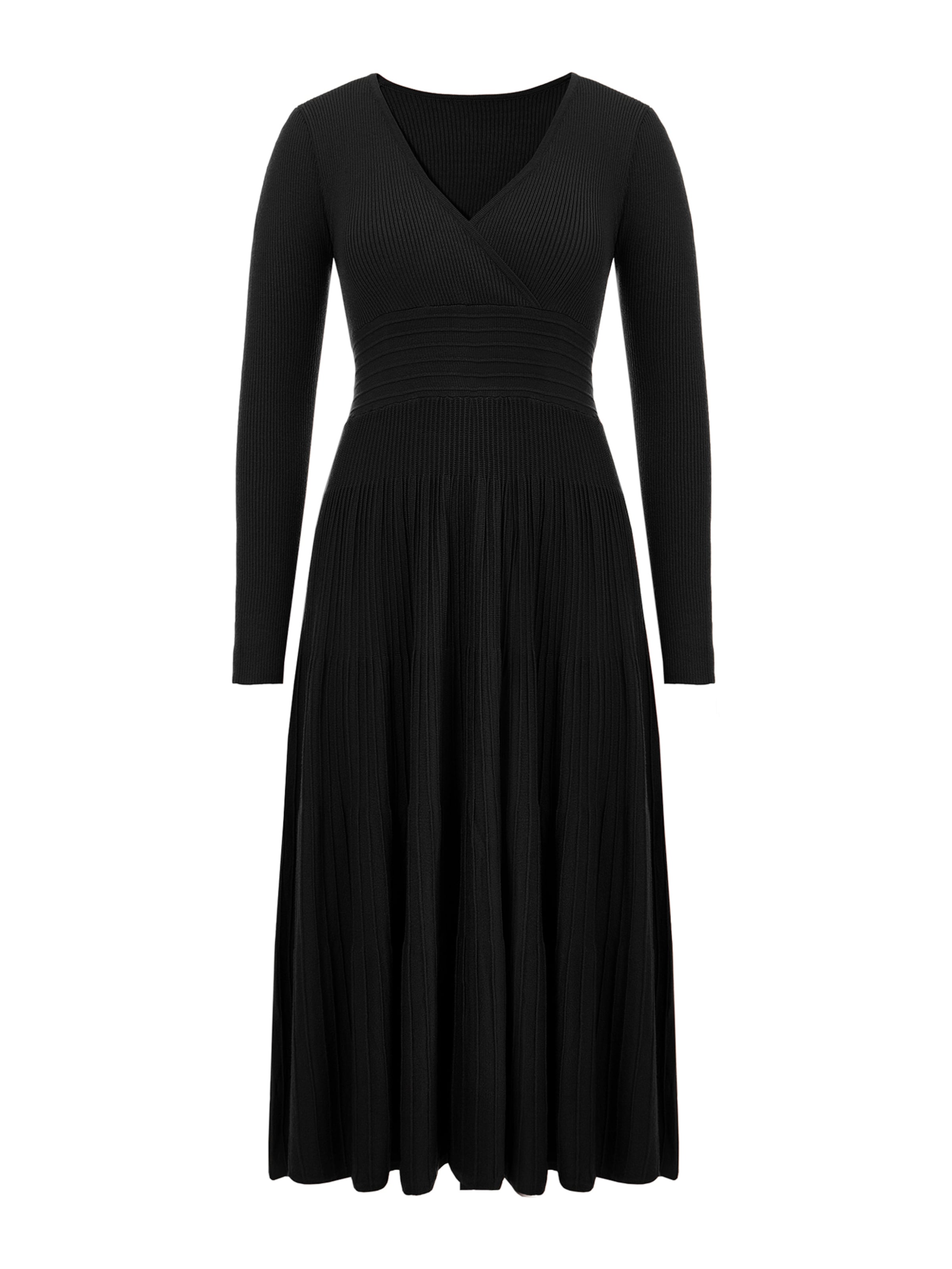 Imily Bela Pletené šaty - Čierna: predná strana