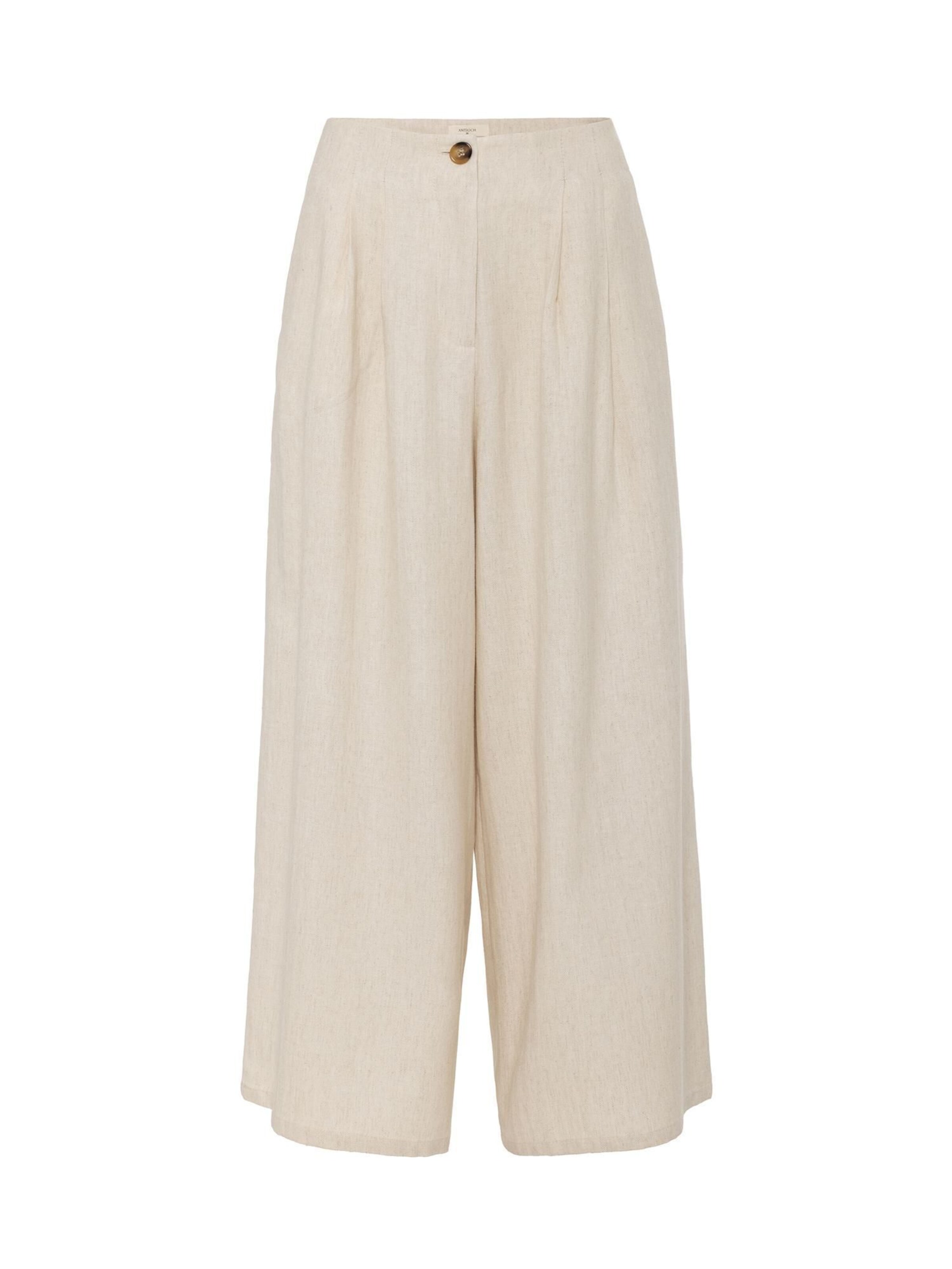 Antioch Wide leg Παντελόνι πλισέ σε λευκό: μπροστά